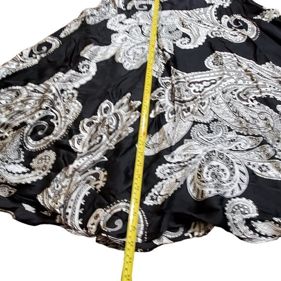 Neiman Marcus Exclusive 100% Silk Womens‎ Black Paisley Flowy Skirt Size M - Picture 5 of 12